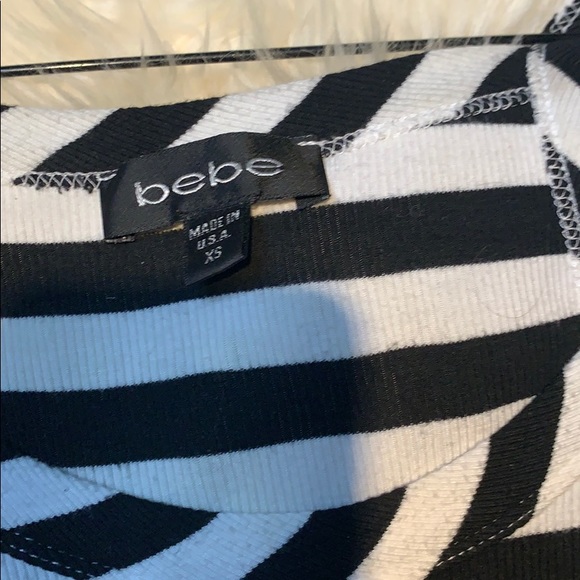 Black and white striped bebe logo tank top - Picture 3 of 3